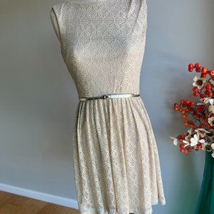 Ellen Tracy Gold Dress with belt size 4